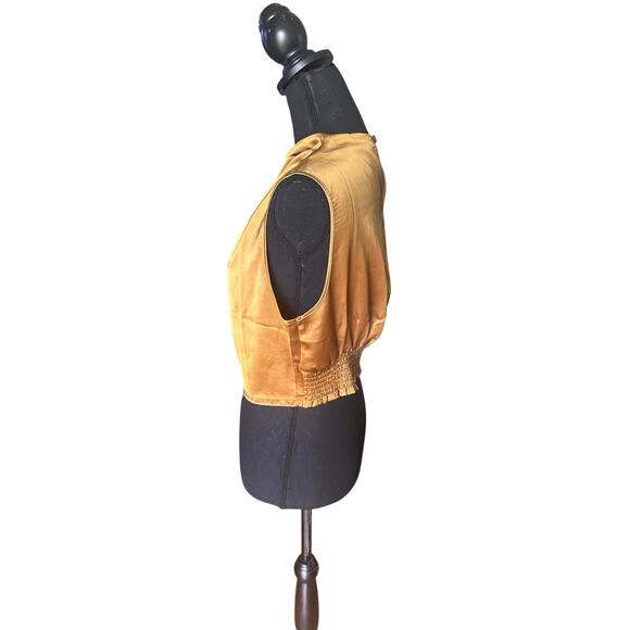 Sincerely Jules Gold Satin Blouse – Chic, Effortless & Elegant - Picture 5 of 5